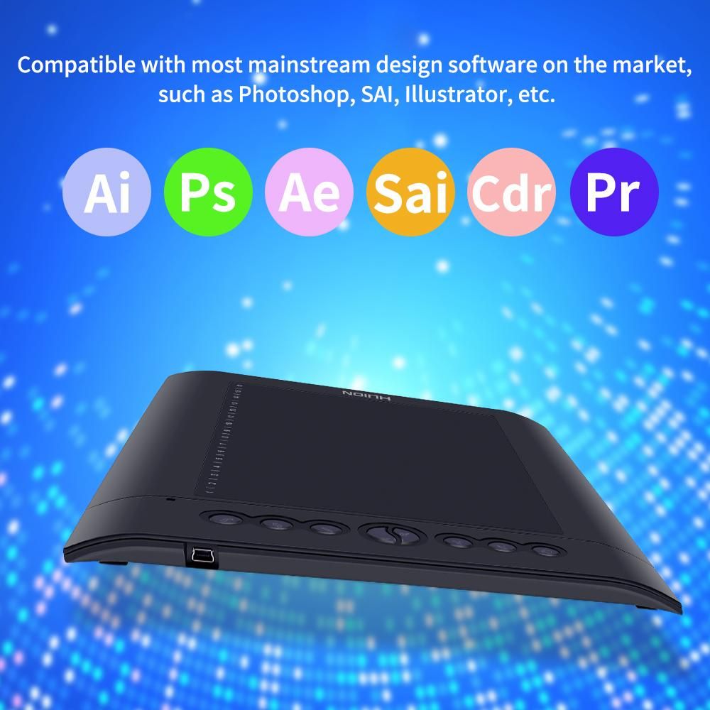 Huion H610 Pro V2 10x6.25 Inch Professional Graphics Drawing Tablet Signature Pad Board with 8 Express Keys 16 Soft Keys 8192 Levels Battery-Free Stylus Compatible with Windows 7/8/10 & Mac OS for Drawing Teaching Signature O