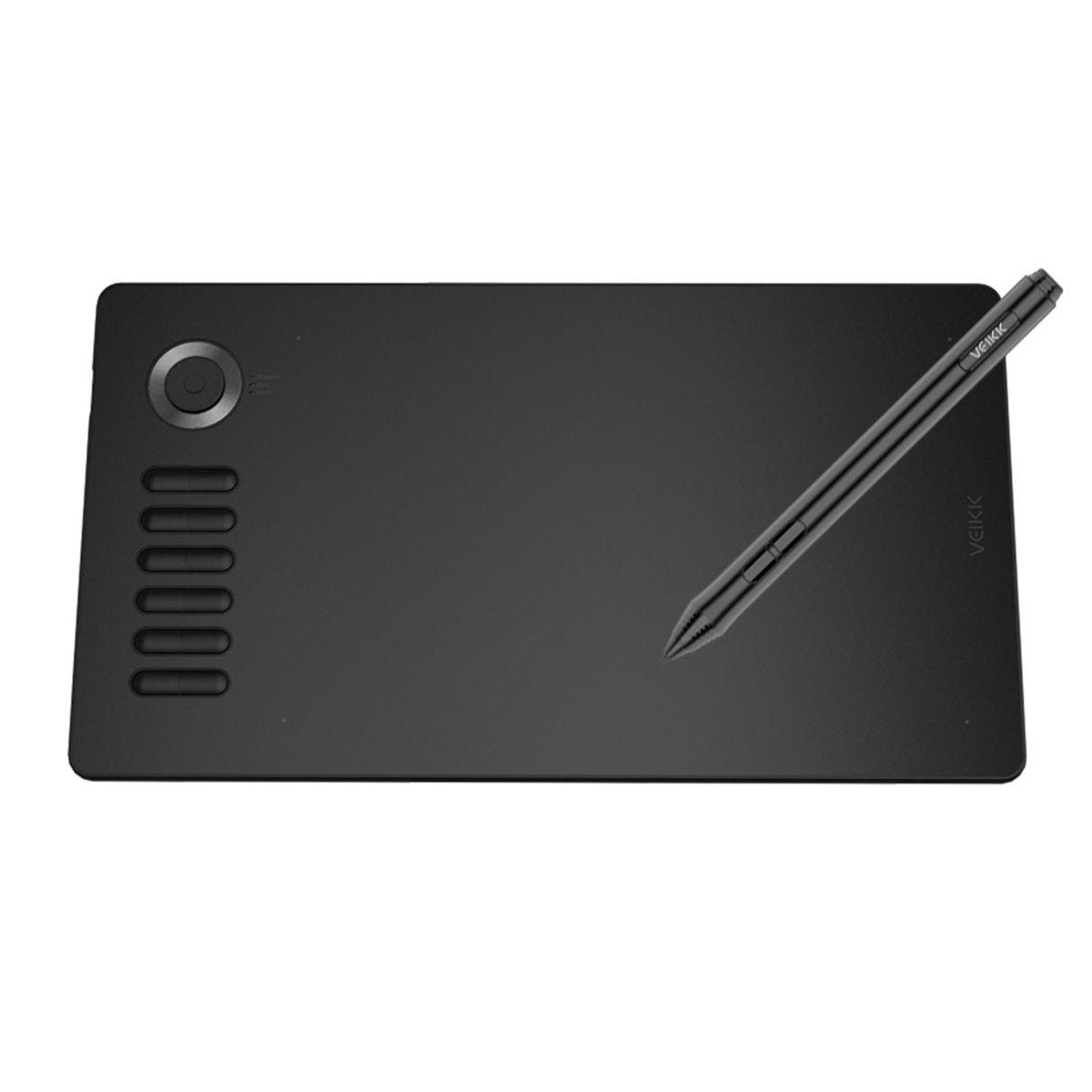 VEIKK A15 Pro Graphic Drawing Tablet with 8192 Sensitivity Battery-free Pen 12 Hotkeys & Functional Dial 10x6Inch 250RPS 5080LPI for Laptop PC Compatible with Windows Mac Android OS for Painting Sketch Design Online Teaching 