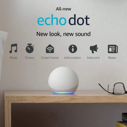 Echo Dot (4th Gen - 2020 Release) - Wifi - Bluetooth - Smart Speaker With Alexa - Glacier White