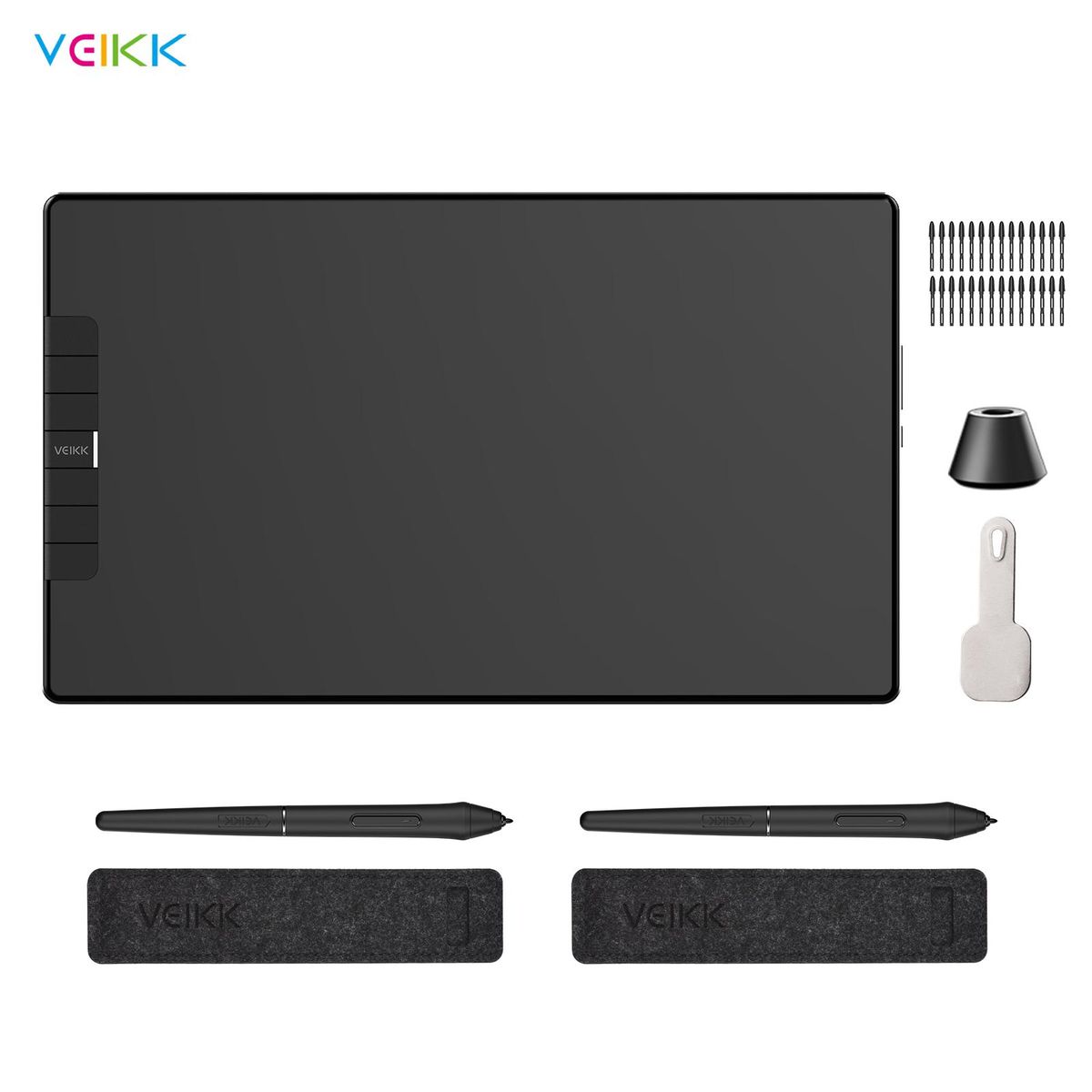 VEIKK VK1200 Graphics Drawing Tablet 11.6 x 9 inch Active Area 8192 Levels Pressure Tilt Function Art IPS LCD Animation Drawing Board with Battery-free Stylus 28 Pen Nibs for Laptop PC Compatible with Windows Mac OS Android f