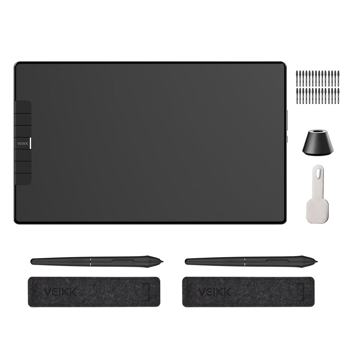 VEIKK VK1200 Graphics Drawing Tablet 11.6 x 9 inch Active Area 8192 Levels Pressure Tilt Function Art IPS LCD Animation Drawing Board with Battery-free Stylus 28 Pen Nibs for Laptop PC Compatible with Windows Mac OS Android f