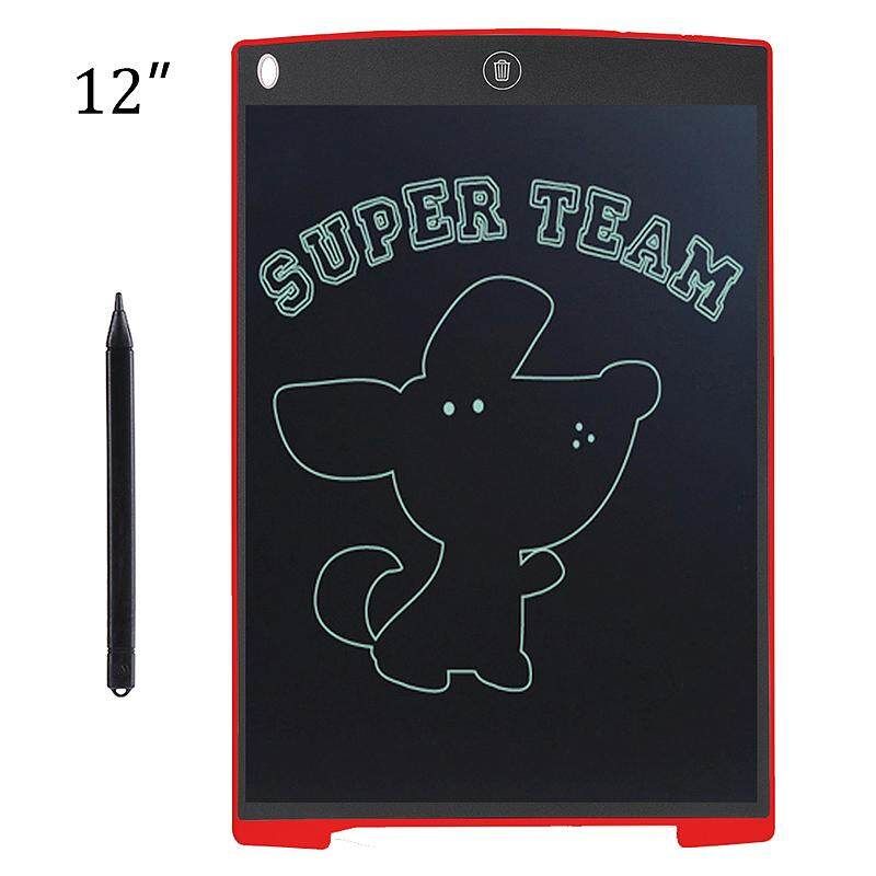 12'' Digital LCD Writing Drawing Tablet Board Pad Kids Notepad Writer Red (red)