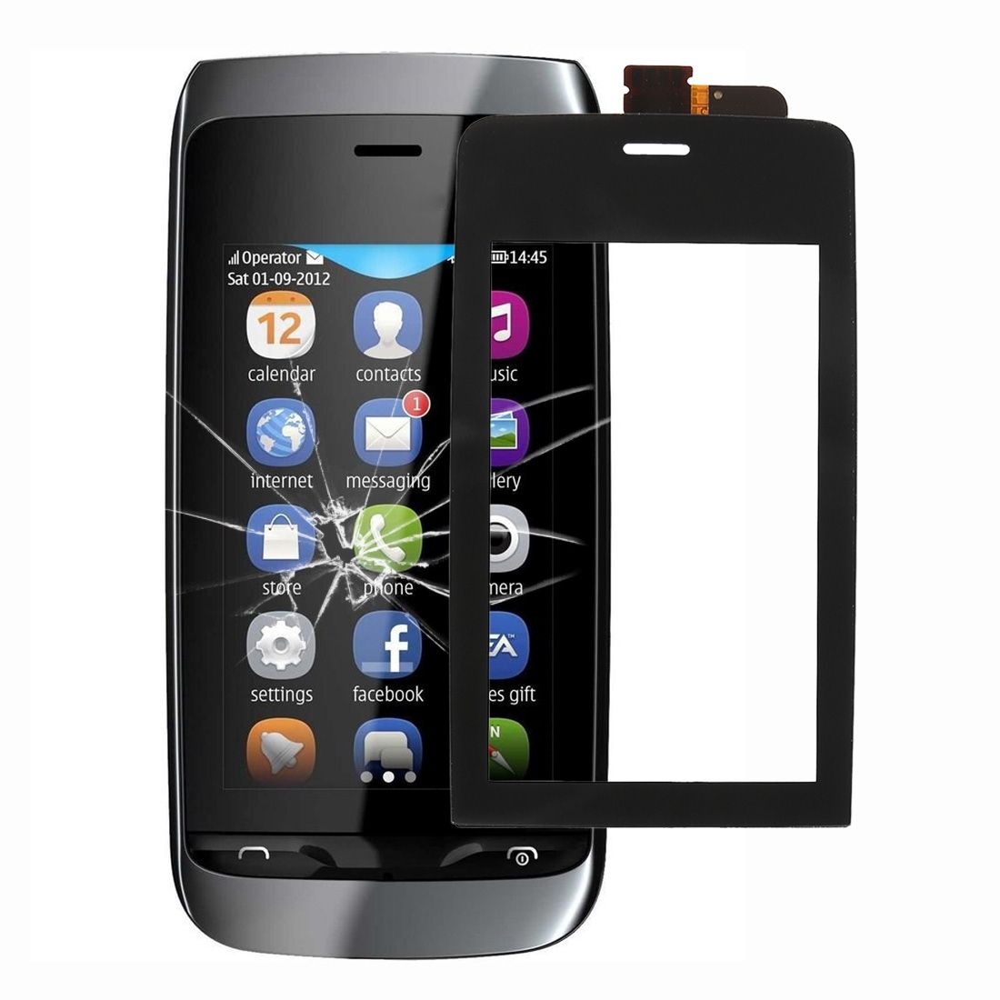 Touch Panel For Nokia Asha 308(Black)