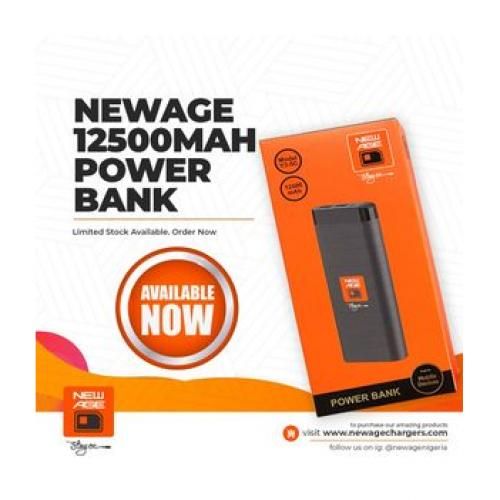 FAST CHARGE Power Bank 12500MAH Capacity - Black