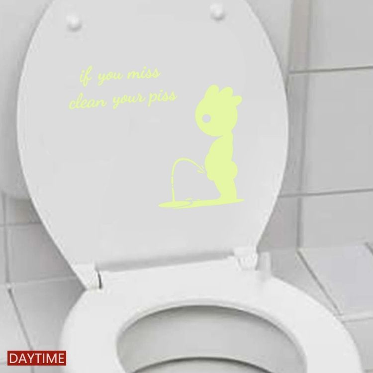 2 PCS Toilet Decoration Luminous Wall Sticker