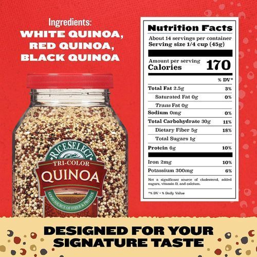 Tri Color Quinoa,Whole Grain,Non-GMO,Vegan,22oz 624g X 4