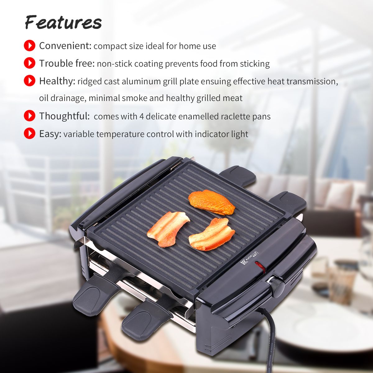 Electric Smokeless BBQ Grill Mini Reversible Griddle