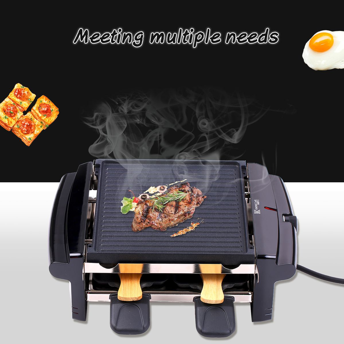 Electric Smokeless BBQ Grill Mini Reversible Griddle