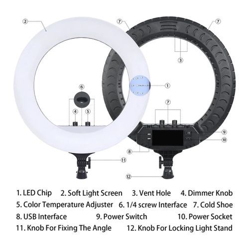 18 Inch Ring Light LED - Ring Light Stand (EXTRA LARGE 48CM)