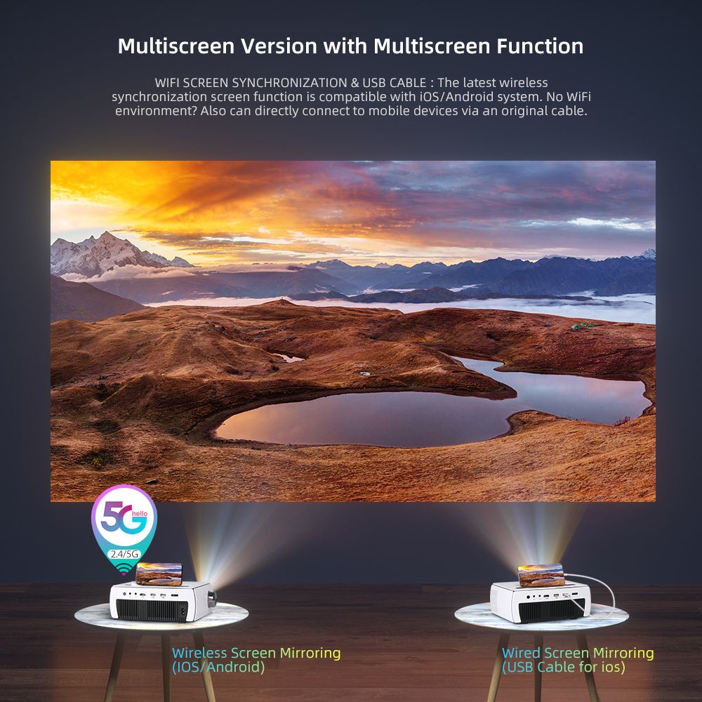 Full HD Projector Portable Mini Projector 1920 X 1080P LED Video Home Cinema 3D Beamer