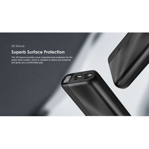 OPB-204D 20000MAH Powerbank Type-C & MicroUSB - BLACK