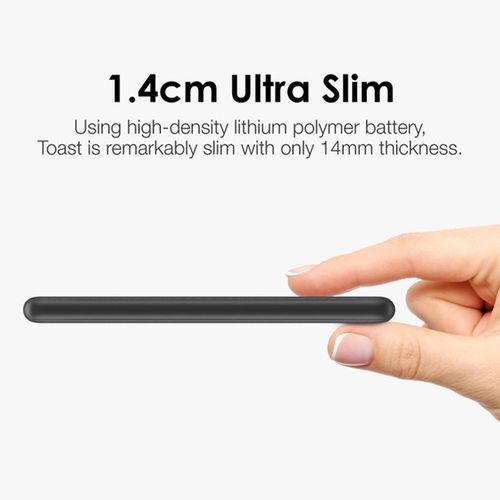 10000mAh Ultra Slim Fast Charge Powerbank  - Black
