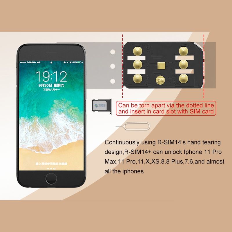 R-SIM 14+ Large Capacity Smart Upgraded IOS 13 System Fast Unlocking Card For IPhone 11 Pro Max, IPhone 11 Pro, IPhone 11, IPhone X, IPhone XS, IPhone 8 & 8 Plus
