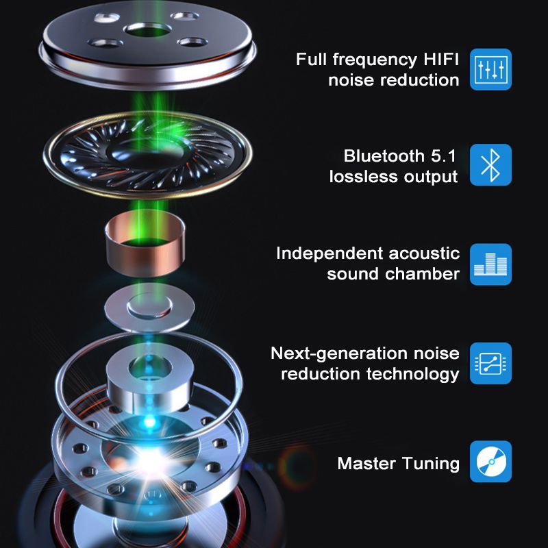 Wireless Headset Bluetooth Earphone Touch Control
