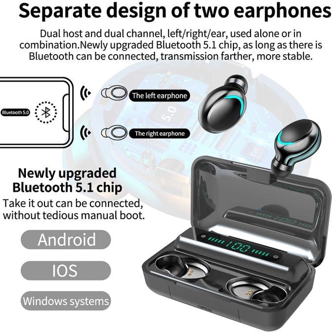Wireless Headset Bluetooth Earphone Touch Control