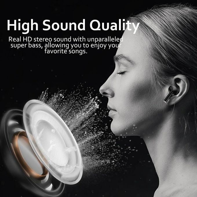 Bluetooth Earphone True Wireless Air Buds3 Headset - Black.
