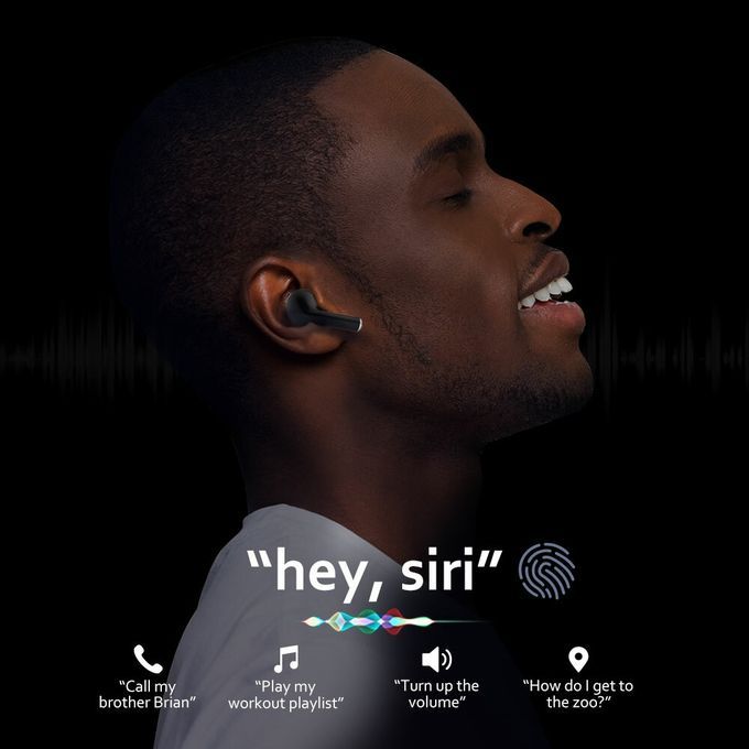 Bluetooth Earphone True Wireless Air Buds3 Headset - Black.