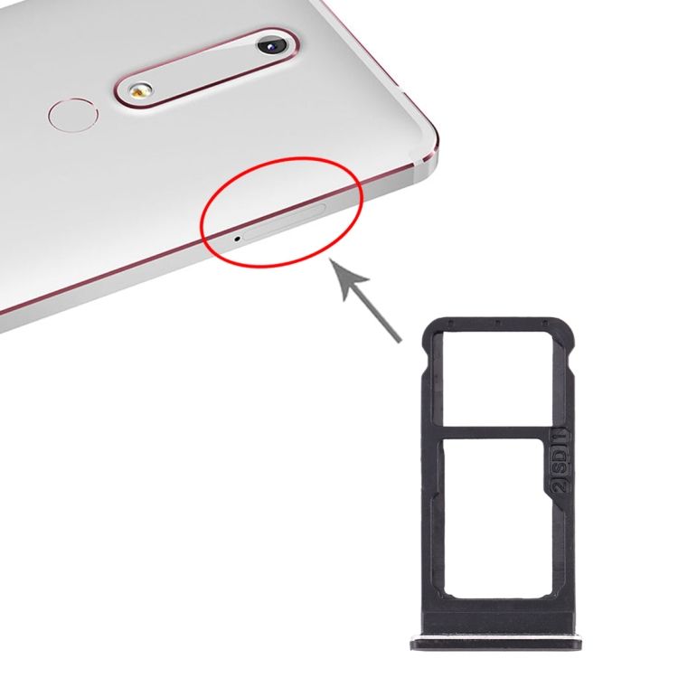 SIM Card Tray + Micro SD Card Tray For Nokia 6.1