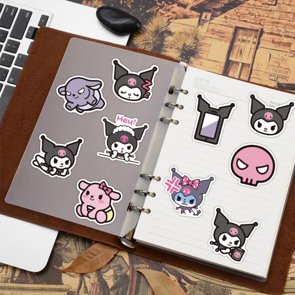 50PcsSet Logo Stickers Kuromi Decal Hand Account Journal A