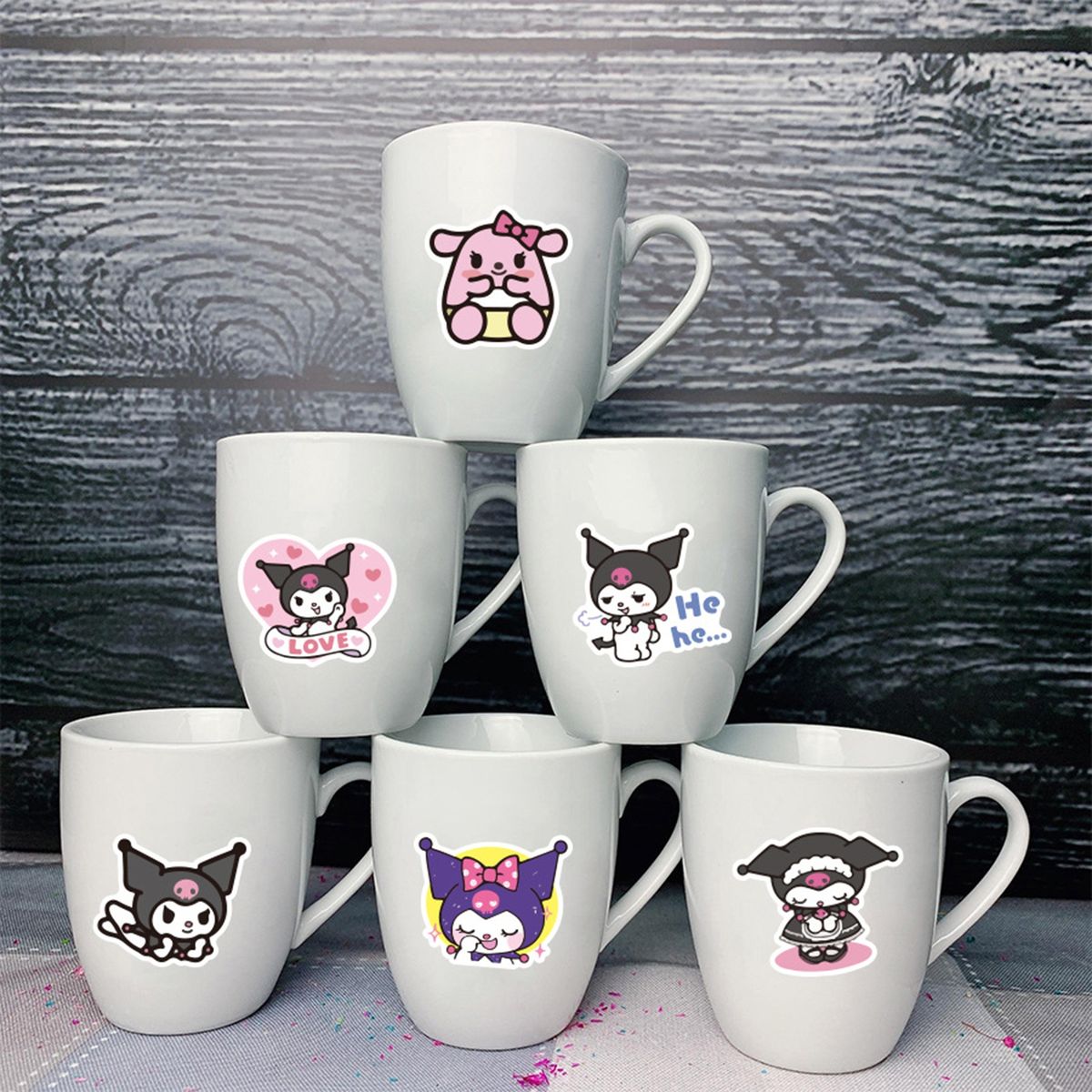50PcsSet Logo Stickers Kuromi Decal Hand Account Journal A