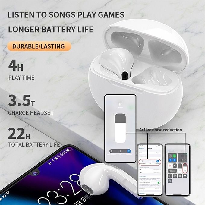 True Air Pro6  Wireless Bluetooth Headsets Stereo Headphones.
