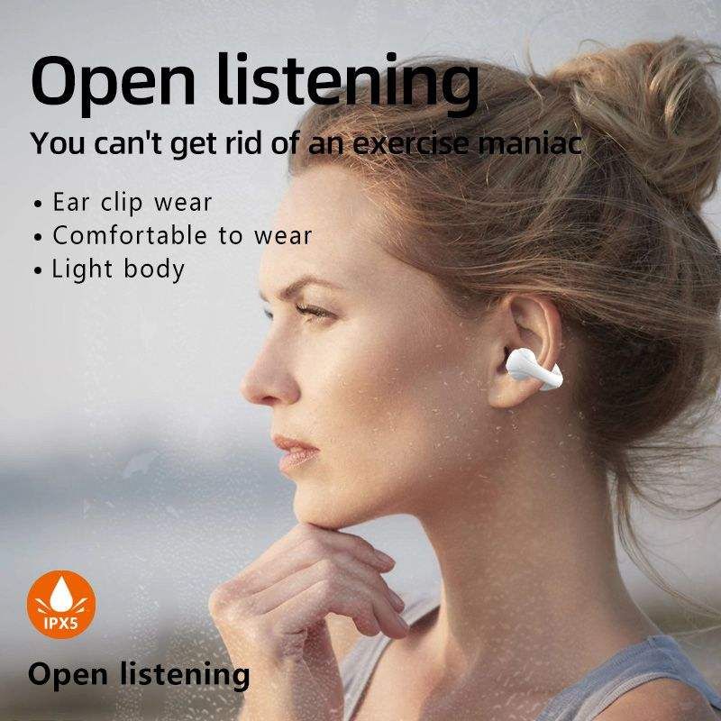 Wireless Headset Ear Clip Bluetooth Headset Bone Conduction Sports Headset TWS Earloop Earbuds With Microphone HD Talking