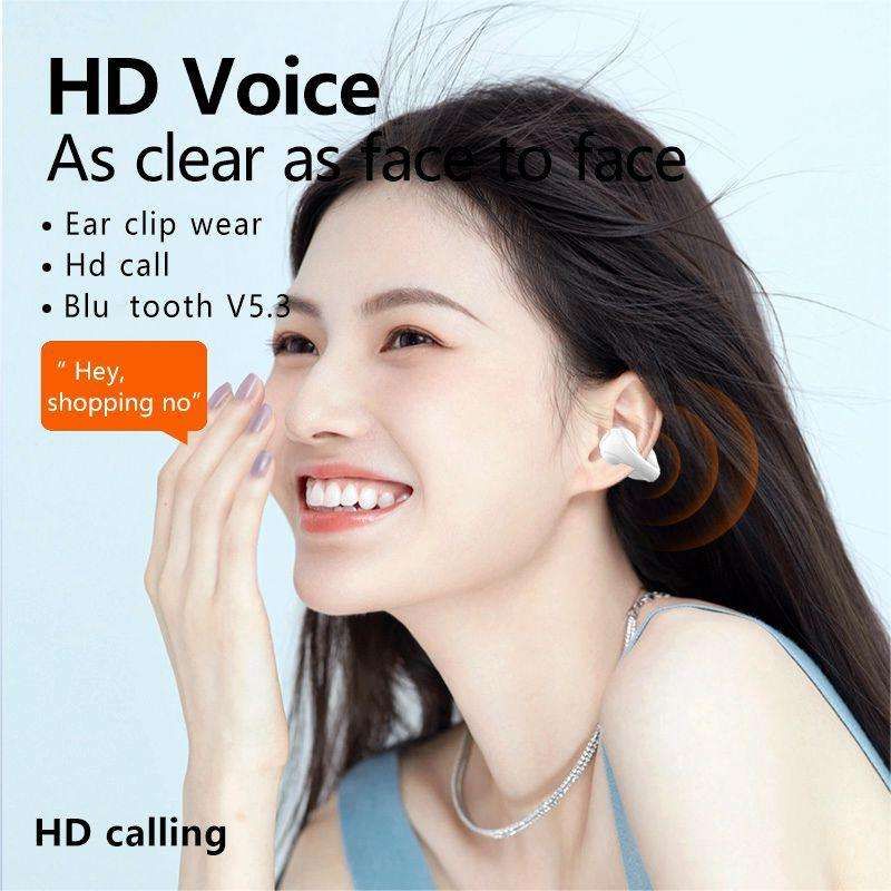 Wireless Headset Ear Clip Bluetooth Headset Bone Conduction Sports Headset TWS Earloop Earbuds With Microphone HD Talking