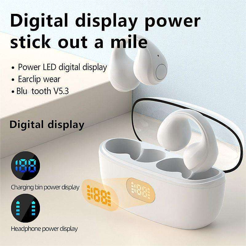 Wireless Headset Ear Clip Bluetooth Headset Bone Conduction Sports Headset TWS Earloop Earbuds With Microphone HD Talking