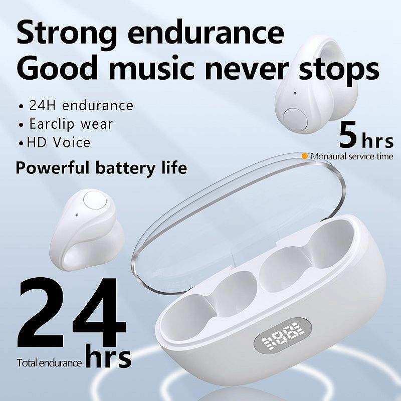 Wireless Headset Ear Clip Bluetooth Headset Bone Conduction Sports Headset TWS Earloop Earbuds With Microphone HD Talking