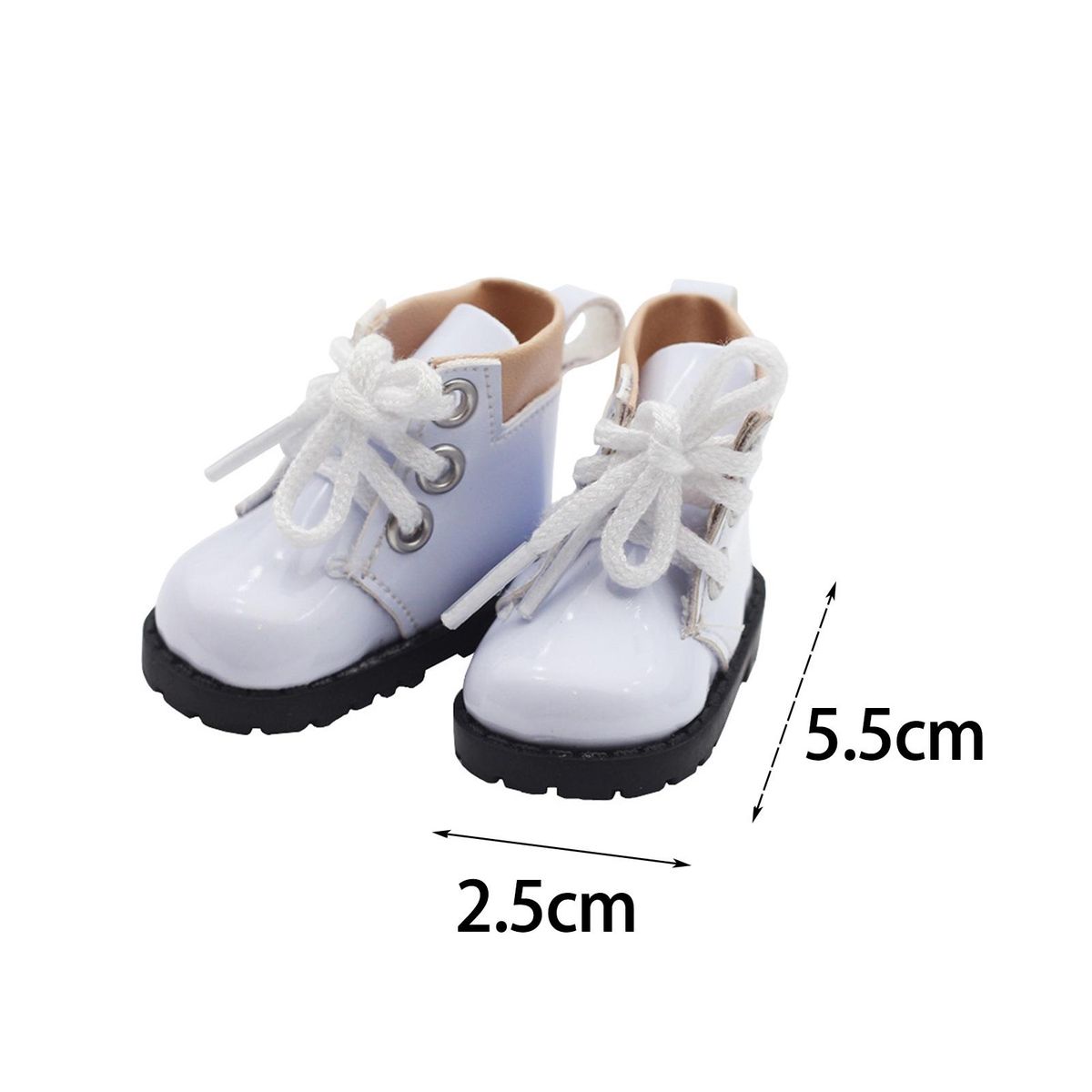 1 Pair BJD Doll Shoes Stuffed Cotton Doll Cute Mini Shoes Boot White