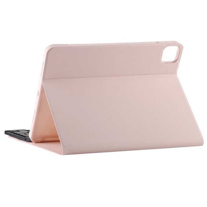TG11BCS Detachable Bluetooth Black Keyboard Microfiber Leather Protective Case For IPad Pro 11 Inch (2020), With Backlight & Touchpad & Pen Slot & Holder (Pink)
