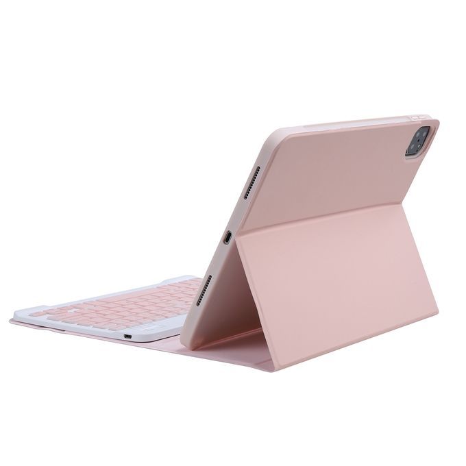 C-11B For IPad Pro 11 Inch (2020) Detachable ABS Candy Color Bluetooth Keyboard Protective Case With Stand & Pen Slot(Pink)