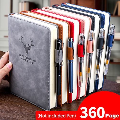 A5 PU Leather Retro Style Lined Paper Notebook Journal  Grey
