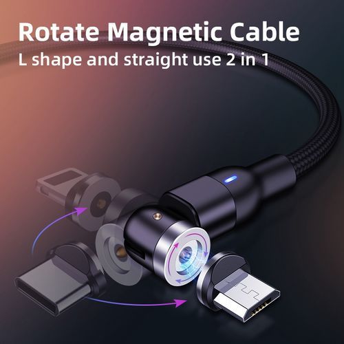 Round Magnetic Cable Plug Phone Microusb Android Charging