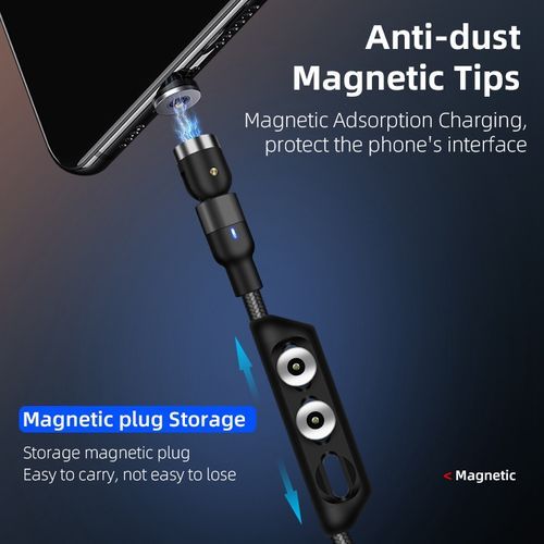 Round Magnetic Cable Plug Phone Microusb Android Charging