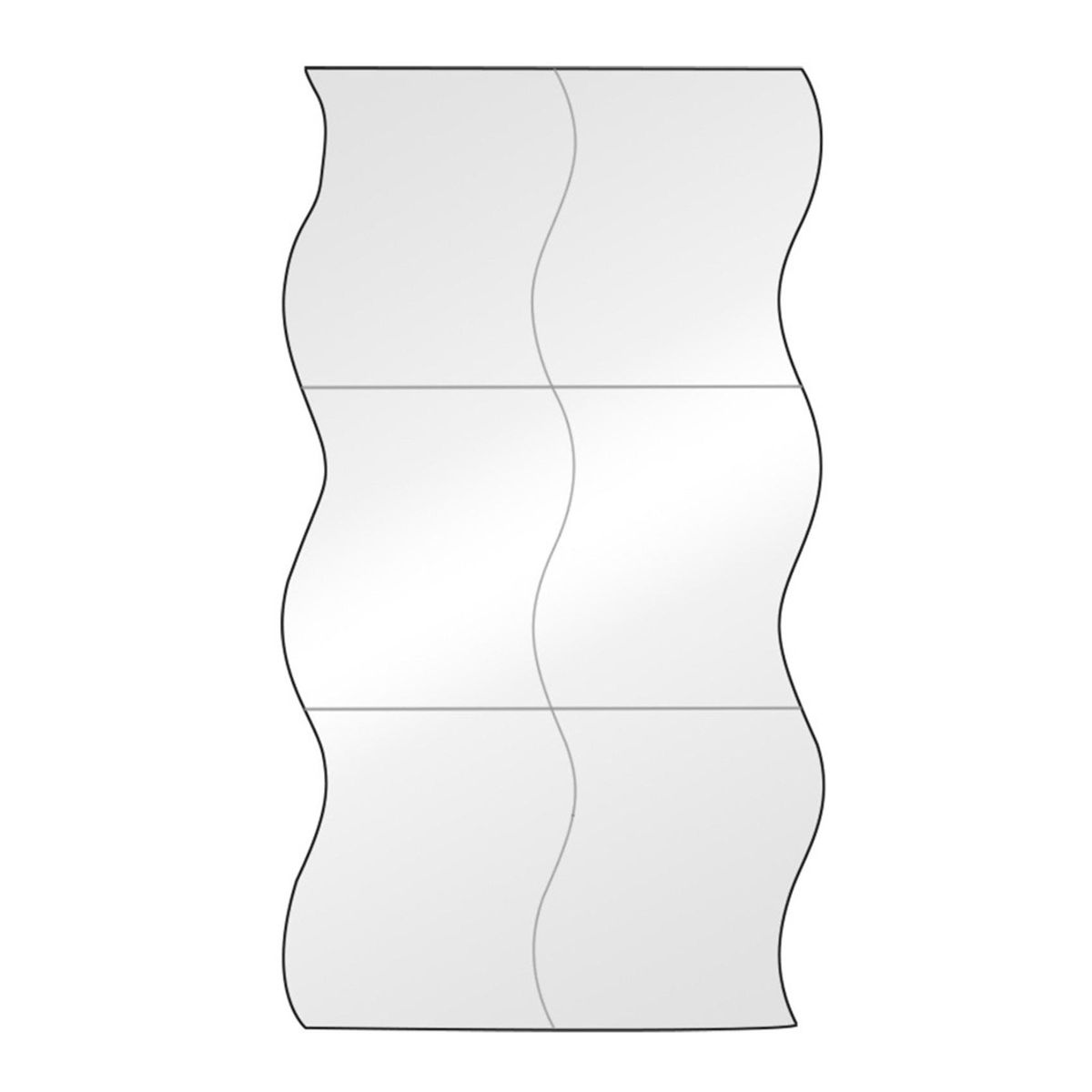 6 PCS 3D Wave Mirror Sticker DIY Silver Wall Mirror