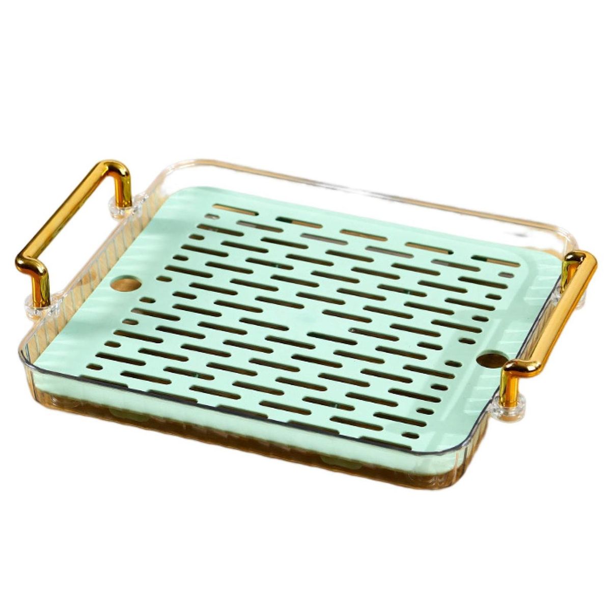 Tea Tray Nordic Style Water Cup Coffee Mug Storage Shelf Green