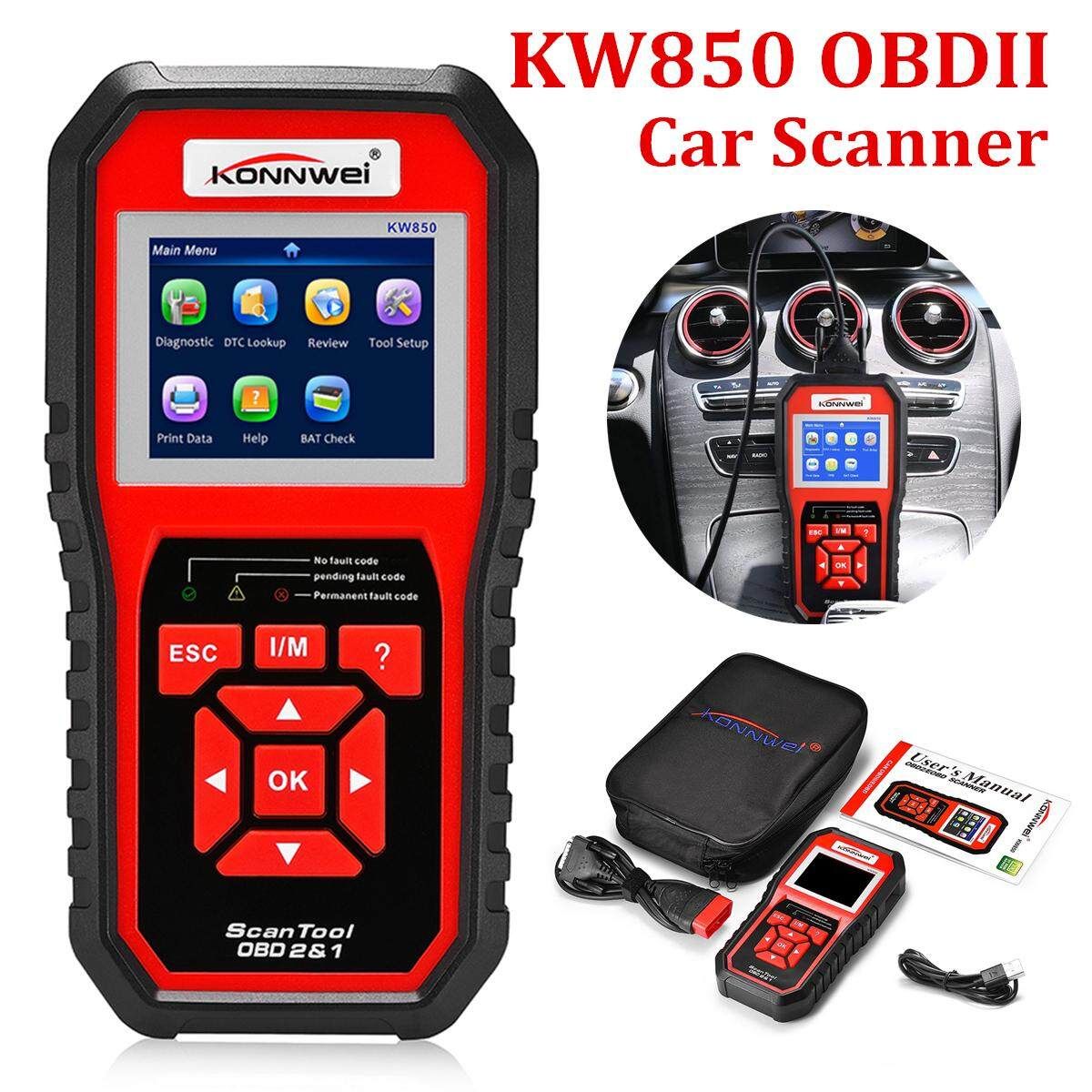 KW850 OBD2 Auto Scanner Car Engine Fault Reader Scan Diagnostic Tool W/ BAG