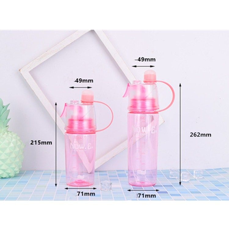 600ML Creative Spray Water Bottle