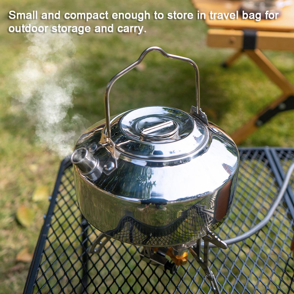 Outdoor Stainless Steel Kettle Locking Handle Camping Hung
