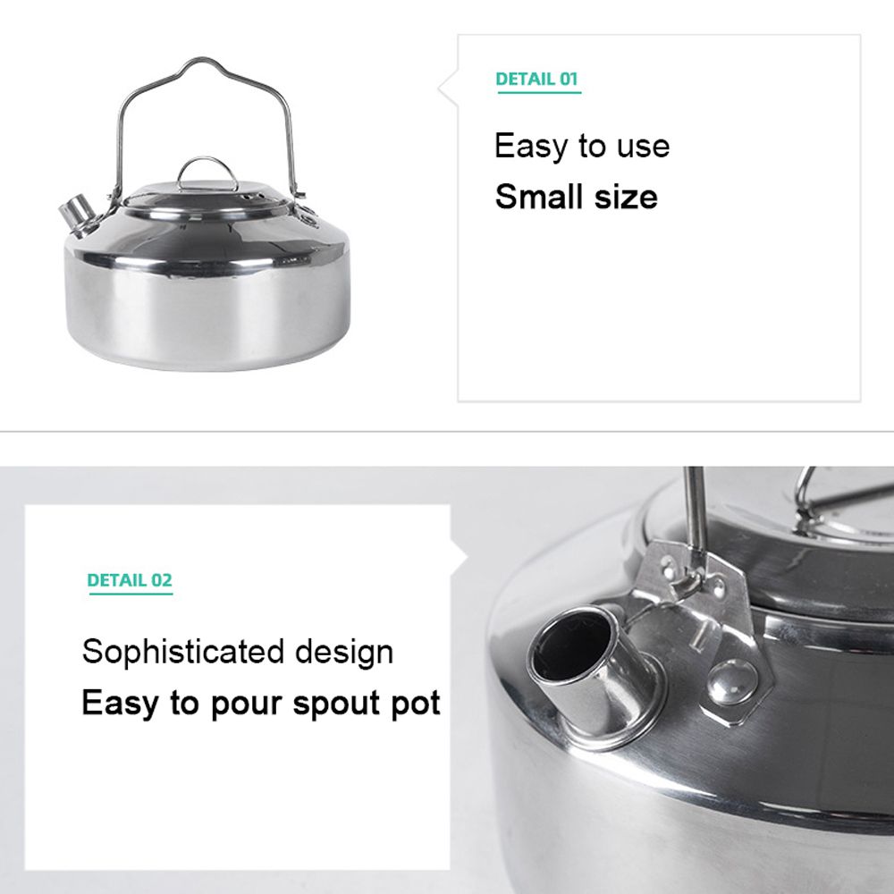 Outdoor Stainless Steel Kettle Locking Handle Camping Hung