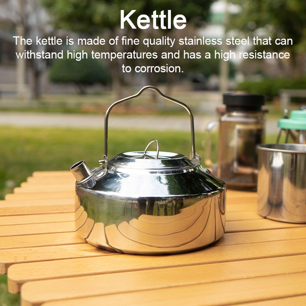 Outdoor Stainless Steel Kettle Locking Handle Camping Hung