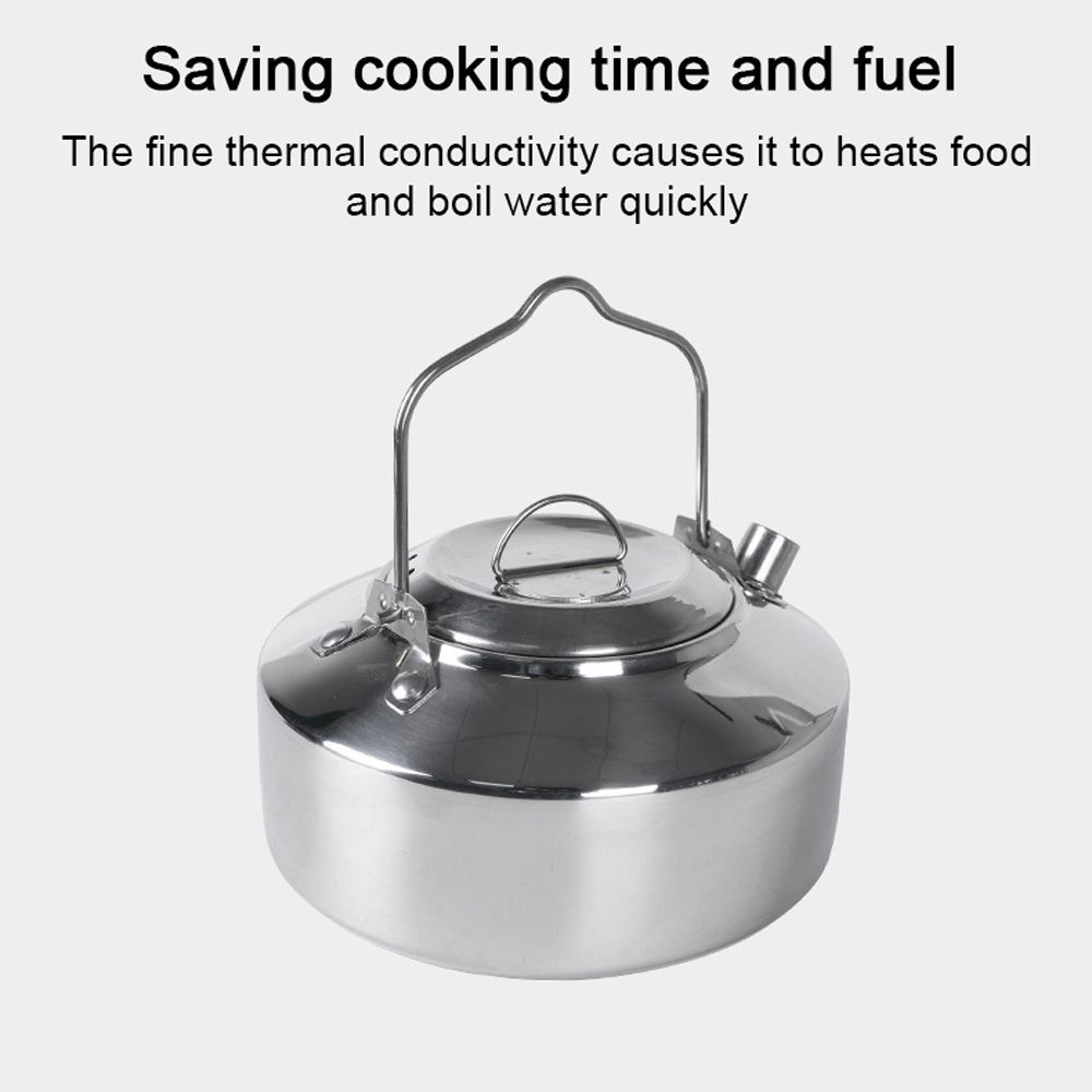 Outdoor Stainless Steel Kettle Locking Handle Camping Hung