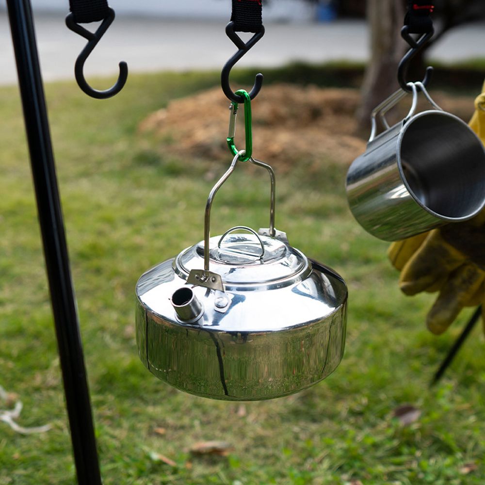 Outdoor Stainless Steel Kettle Locking Handle Camping Hung
