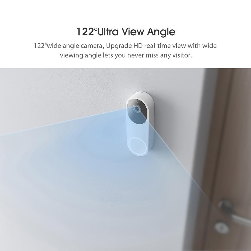 Xiaomo AI Smart Vision Video Doorbell MDB11 Face Identification 1080P Night Vision Doorbell Set  APP Remote Control Alarm Monitor Security Real-Time Video 220V