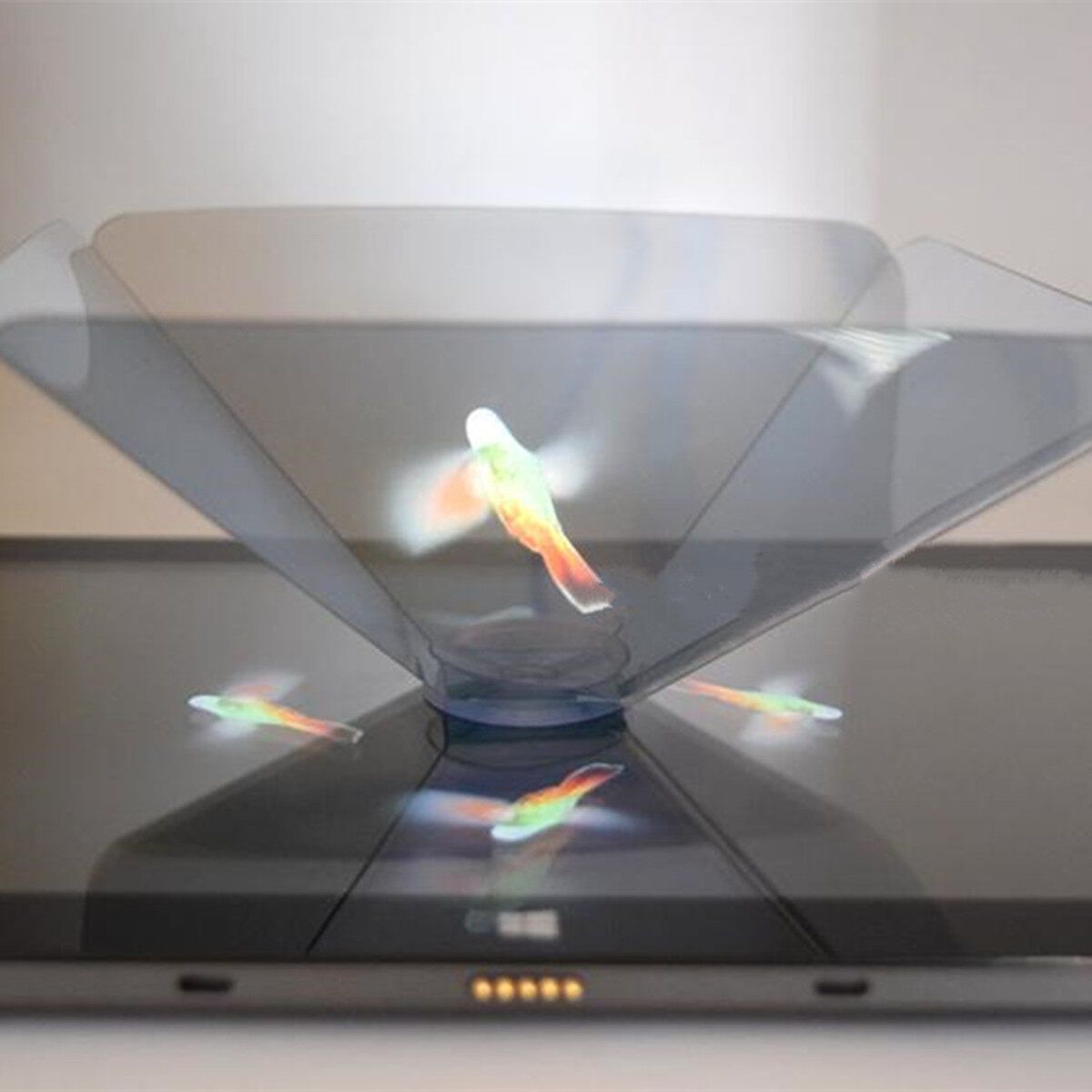 Potable 3D Holographic Hologram Display Pyramid Stand Projector For IPad Tablet