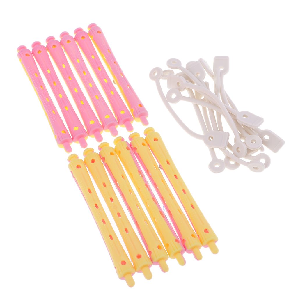 2x 12Pcs Barber Long Perm Rods Curling Waves Pin Curls Perming Rollers