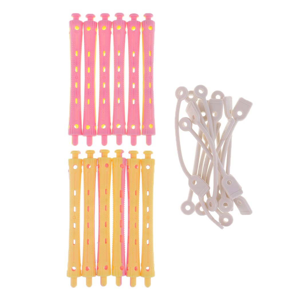 2x 12Pcs Barber Long Perm Rods Curling Waves Pin Curls Perming Rollers