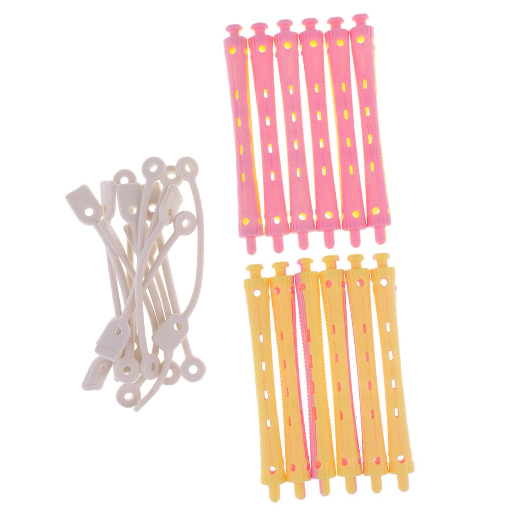 2x 12Pcs Barber Long Perm Rods Curling Waves Pin Curls Perming Rollers