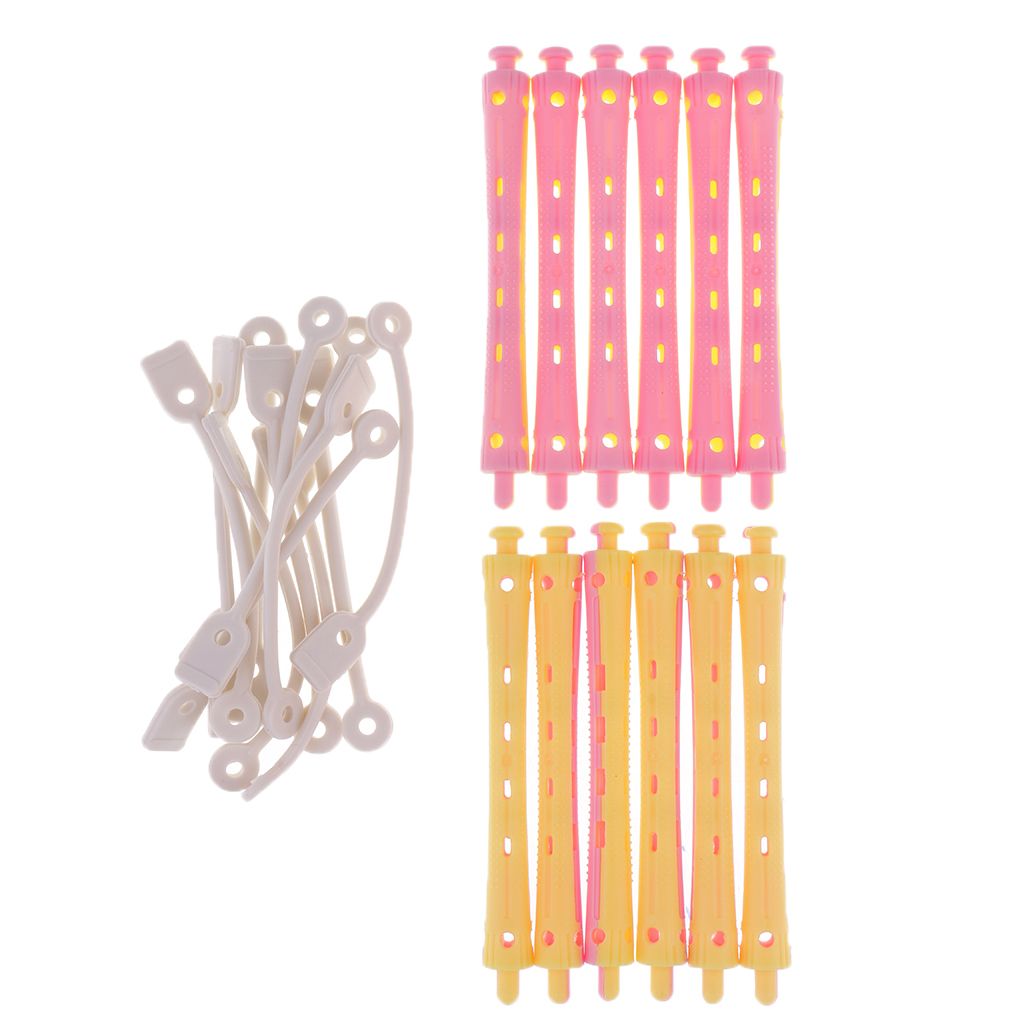 2x 12Pcs Barber Long Perm Rods Curling Waves Pin Curls Perming Rollers